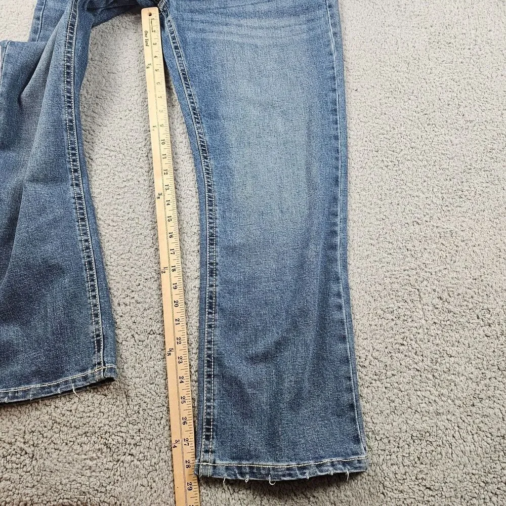 TK Axel Jeans Mens 35x28* Blue Denim Slim Boot Rocker Cowboy Biker Distressed